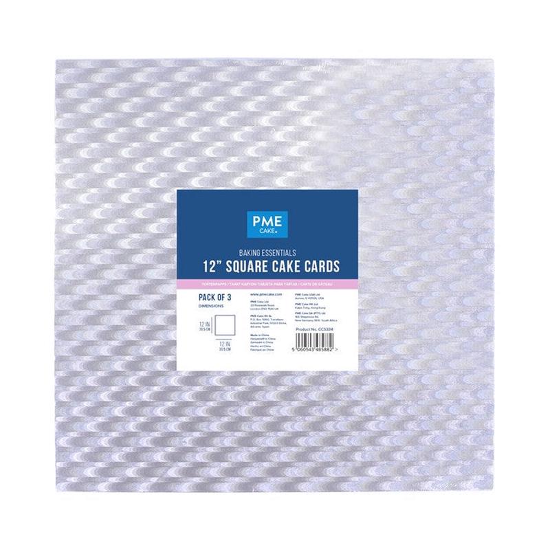 Baking Essentials Square Cake Card, Set of 3 (12x12")