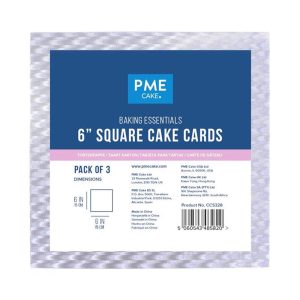 Baking Essentials Square Cake Card, Set of 3 (6"x6")