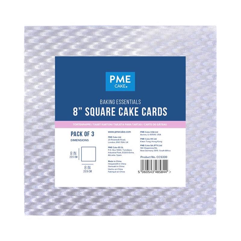 Baking Essentials Square Cake Card, Set of 3 (8"X8")