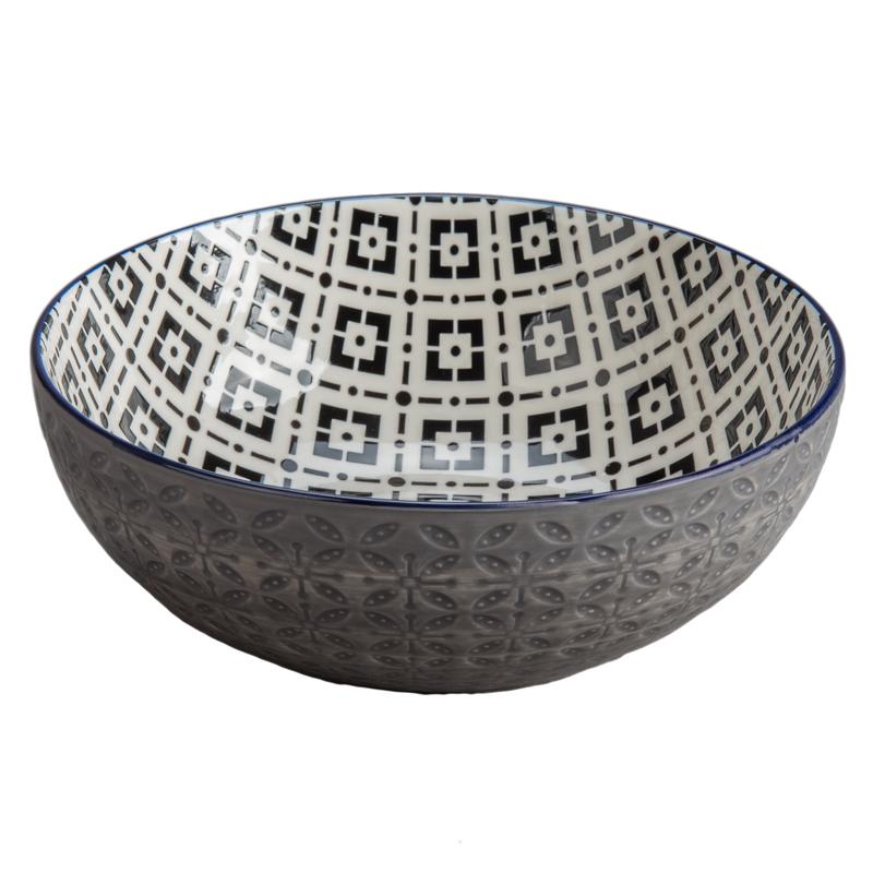 Birgit Bowl | Grey Squares // 23oz