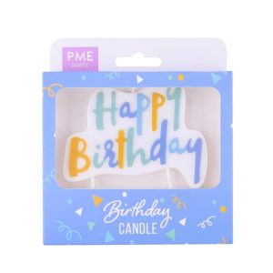 Candle Topper | Blue Pastel Happy Birthday