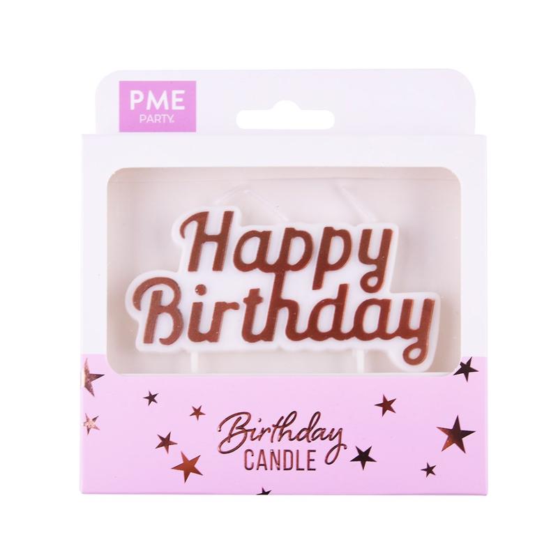 Candle Topper | Rose Gold Happy Birthday