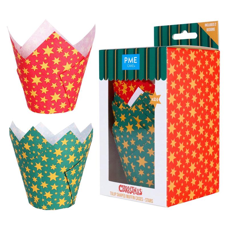 Christmas Tulip Muffin Cups, Stars