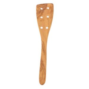Italian Olive Wood Pierced Spatula, 12"