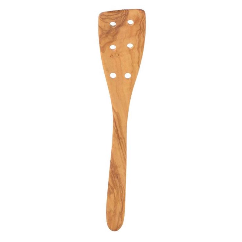 Italian Olive Wood Pierced Spatula, 12"