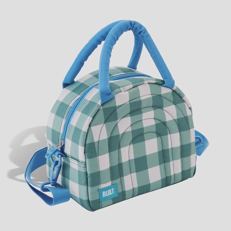 Puffer Satchel Lunch Box, Forest Gingham