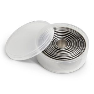 Round Cutters with Storage Container, Set of 10
