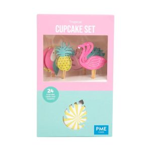Tropical Cupcake Papers + Topper Set