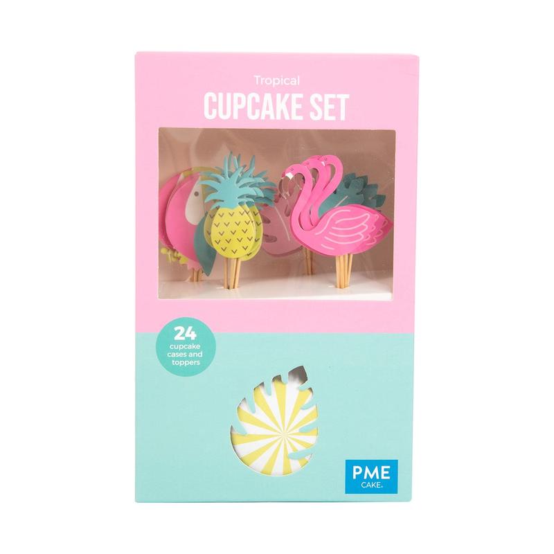 Tropical Cupcake Papers + Topper Set