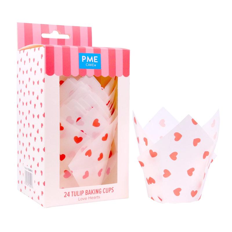 Valentines Tulip Muffin Cases, Pack of 24