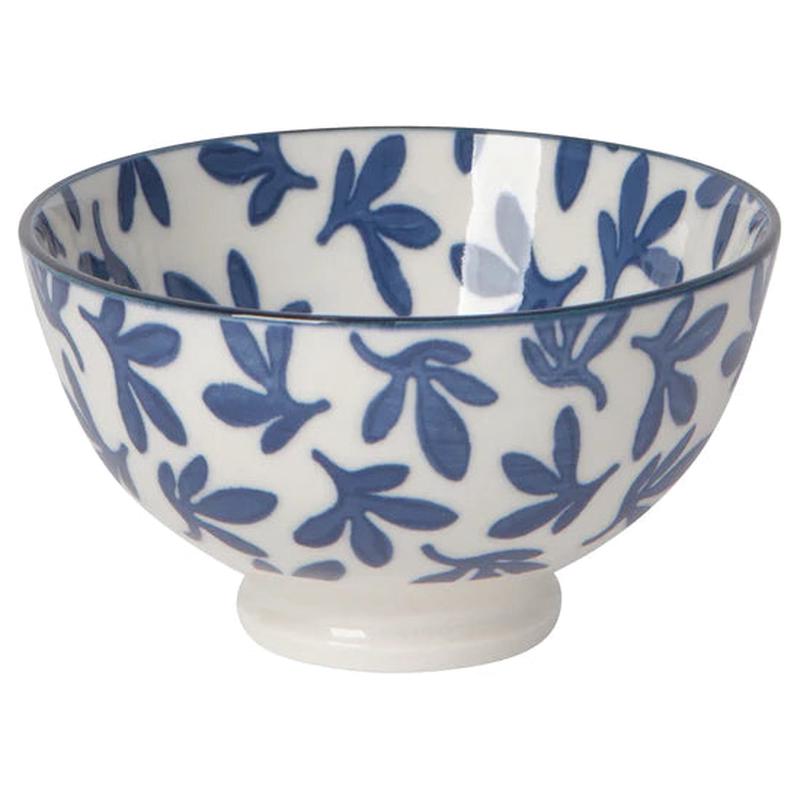 Blue Floral Stamped Bowl, 4 inch