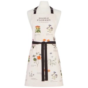 Edible Flowers Vintage Print Apron