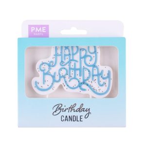 Blue Sparkly Candles | Happy Birthday