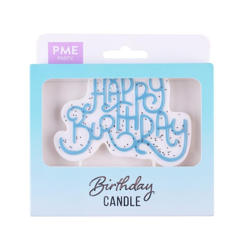 Blue Sparkly Candles | Happy Birthday