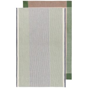 Jade Green Array Stripe Dishtowel | Set of 2