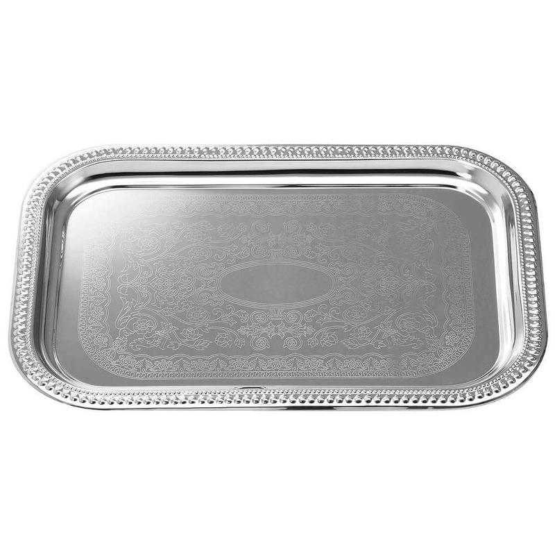 Rectangular Chrome Plated Serving Tray