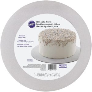 Silver Glitter Cake Boards | 12" // Pack of 3
