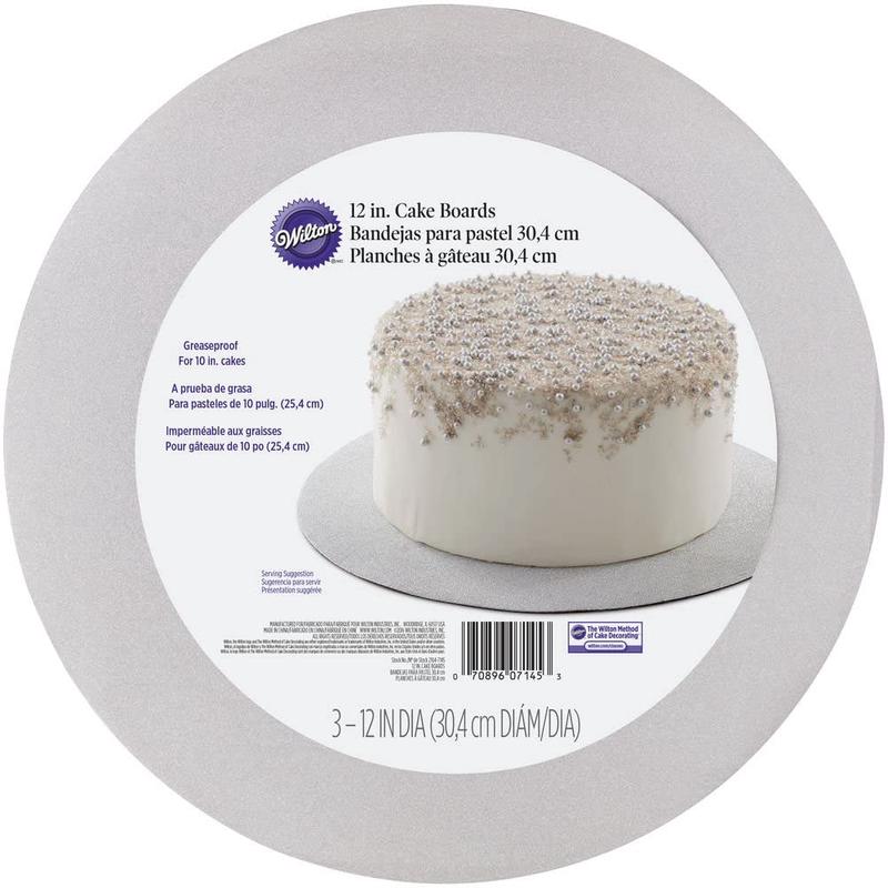 Silver Glitter Cake Boards | 12" // Pack of 3
