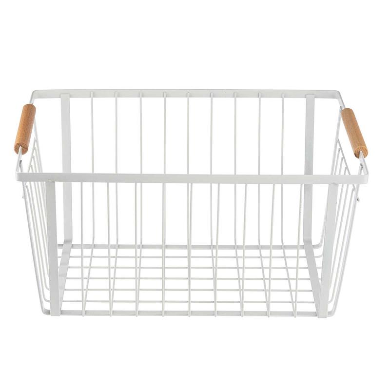 White Storage Basket With Handles | Large