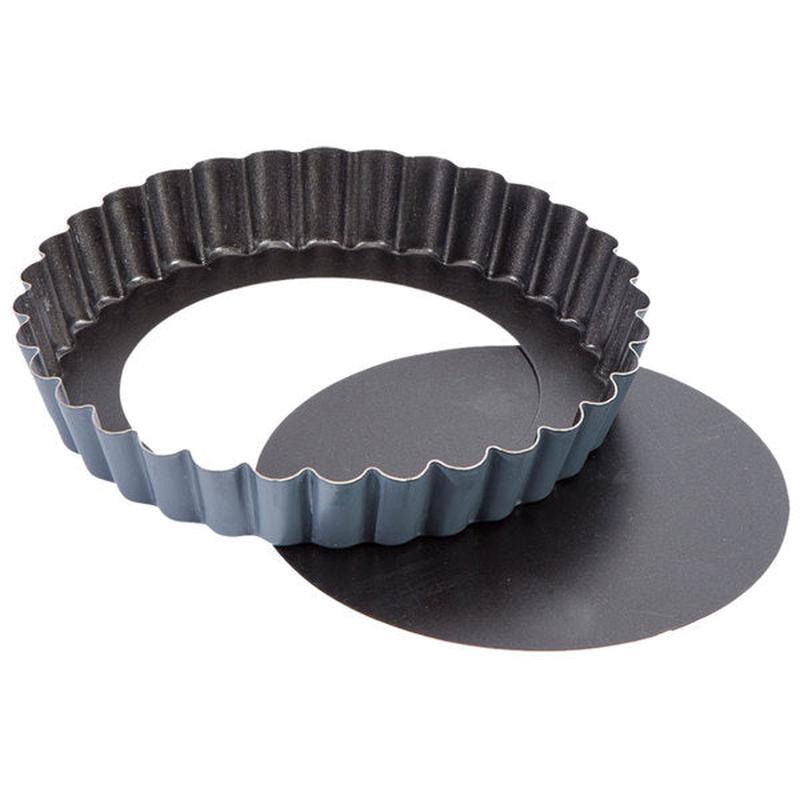 Fluted Non-Stick Deep Tart/Quiche Pan with Removable Bottom