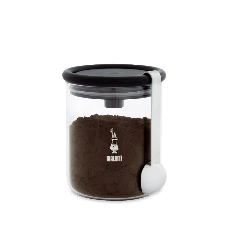 Waste-Preventing Glass Coffee Jar
