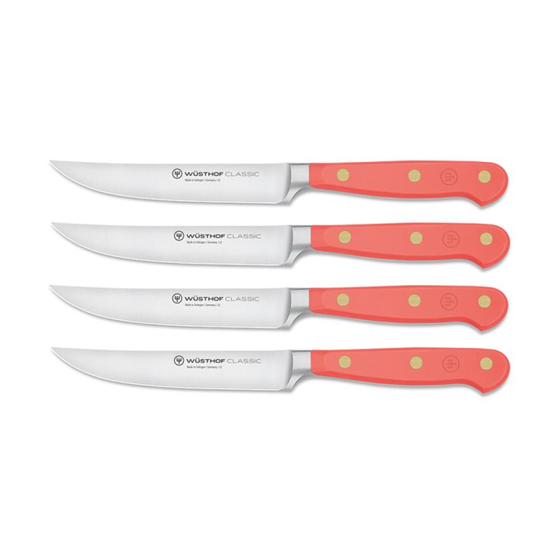 Wusthof Classic 4-Piece Steak Knife Set | Coral Peach