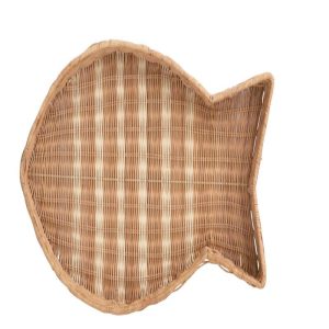 Fish Shaped Rattan Tray, Large