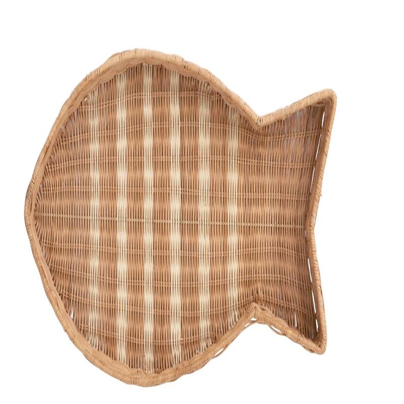 Fish Shaped Rattan Tray, Large