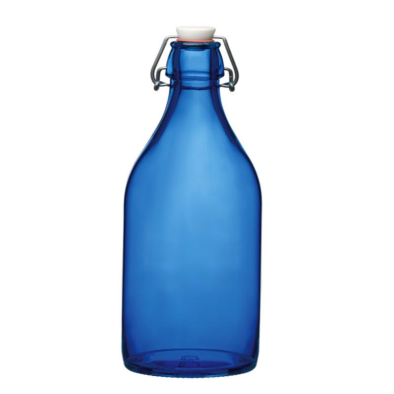 Glass Giara Bottle | 33.75oz // Navy Blue