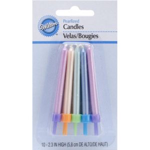 Multicolor Pearlized Candles | Pack of 10