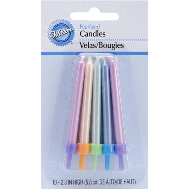 Multicolor Pearlized Candles | Pack of 10