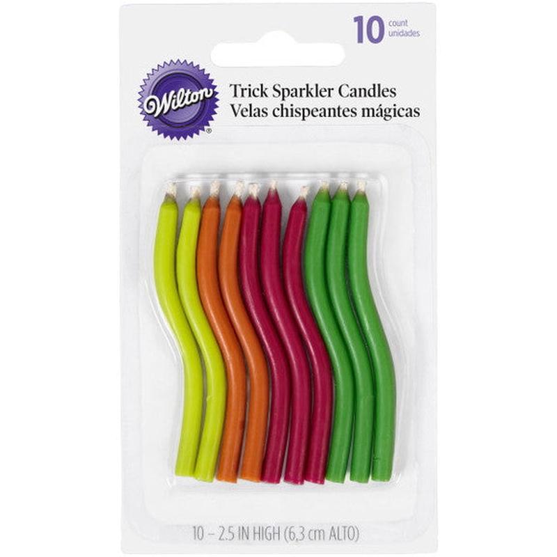 Multicolor Wavy Trick Sparkler Candles, 10-Count