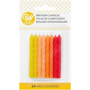 Red, Orange and Yellow Ombre Birthday Candles | 24-Count