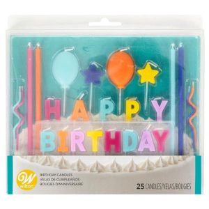 Wilton Happy Birthday Candle Set, 25-Count