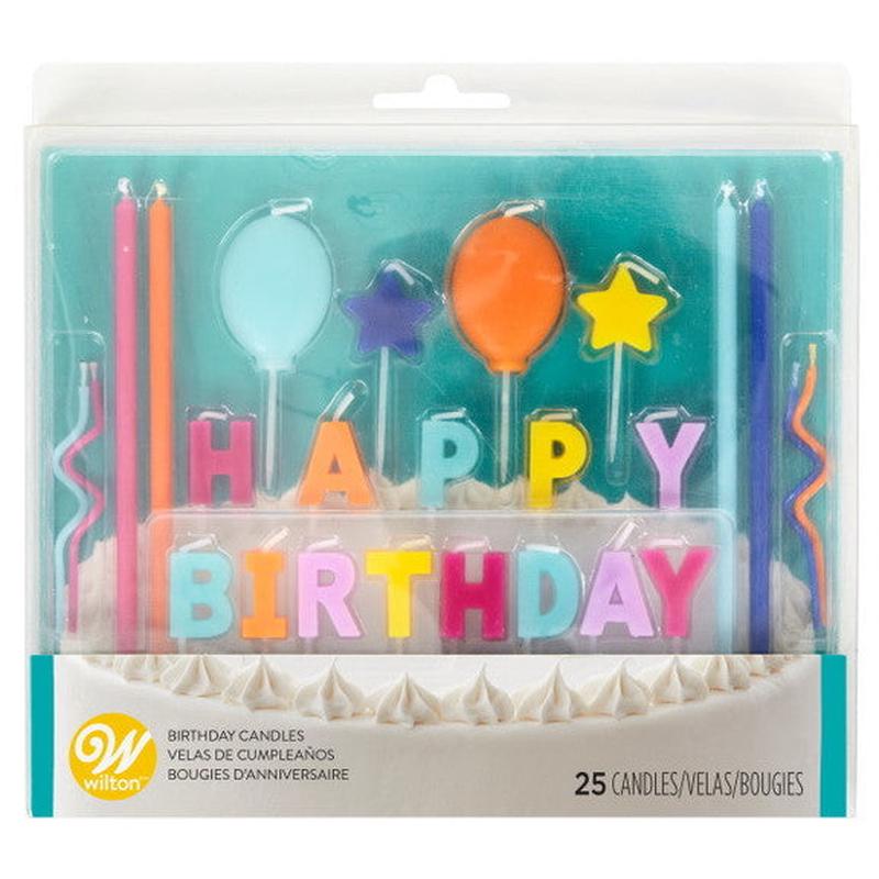 Wilton Happy Birthday Candle Set, 25-Count