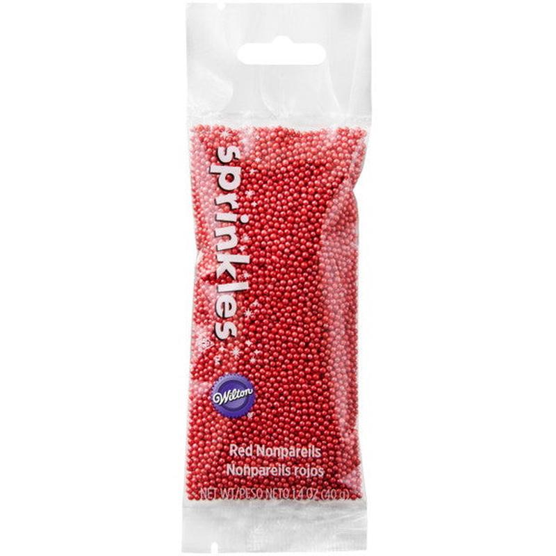 Wilton Red Nonpareils Sprinkles Pouch, 1.4 oz.