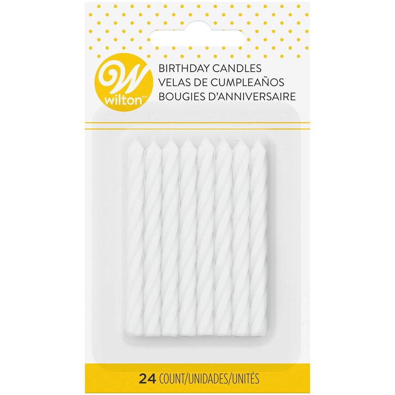 Wilton Solid White Candles | Pack of 24
