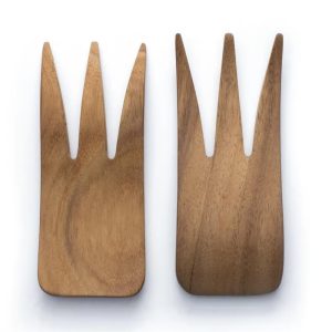 Bear Claw Acacia Salad Server Set