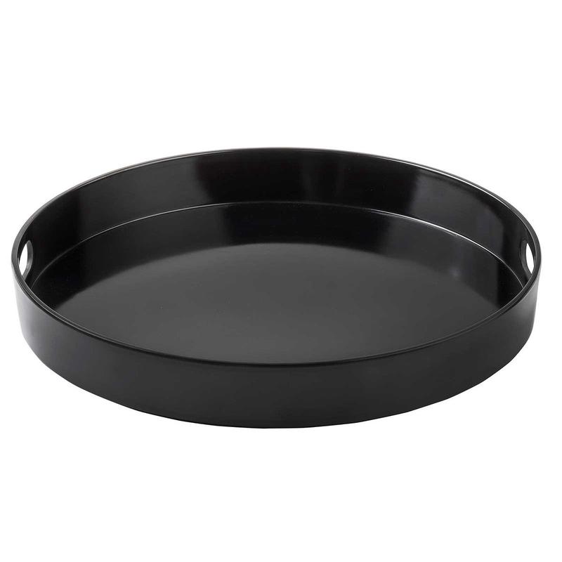 Black Round Serving Tray | 15"