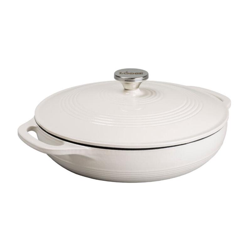 Enamel Cast Iron Covered Casserole, Oyster