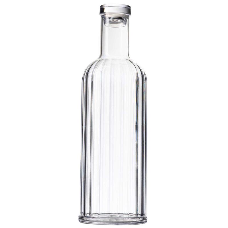 Fluted Carafe With Lid, Plastic
