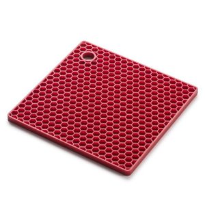 Silicone Honeycomb Trivet, Red