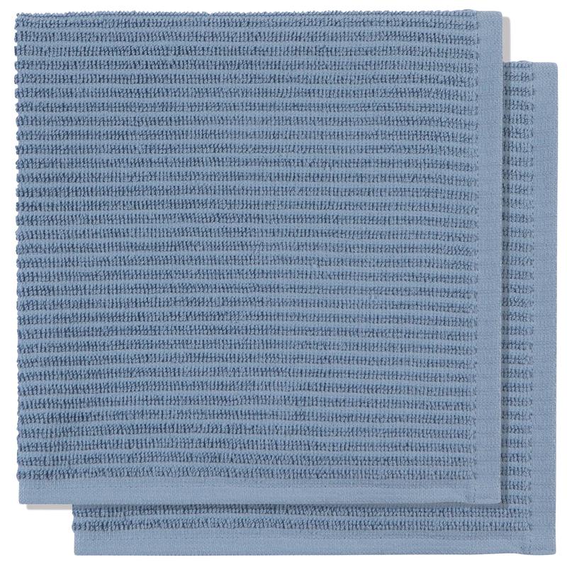 Slate Blue Ripple Dishcloths, Set of 2