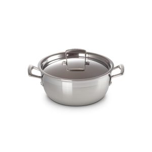 3-Ply Stainless Steel Shallow Casserole with Lid