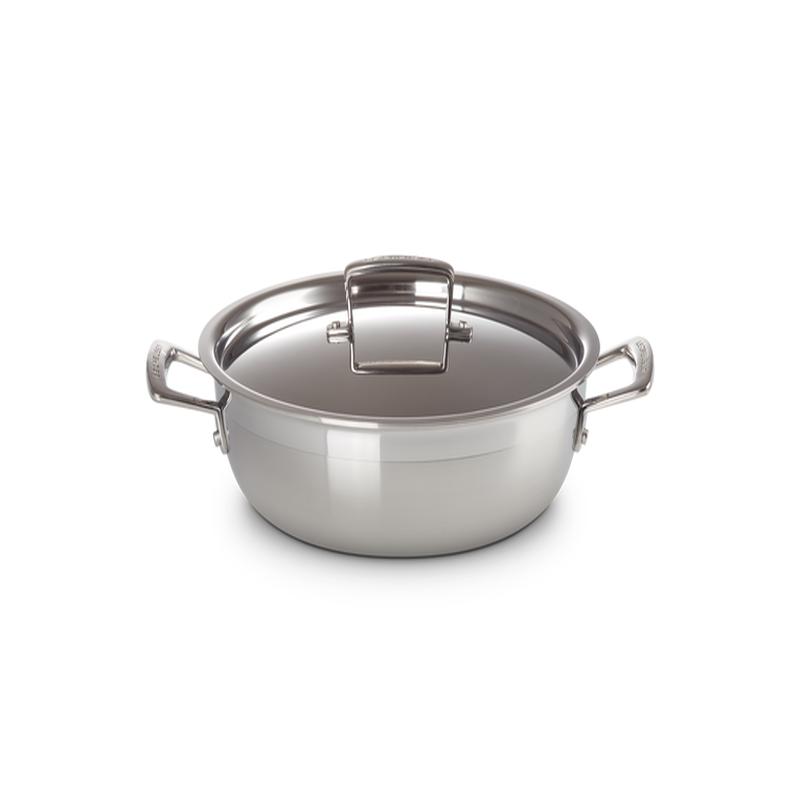3-Ply Stainless Steel Shallow Casserole with Lid