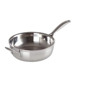 3-Ply Stainless Steel Uncoated Frying Pan with Helper Handle