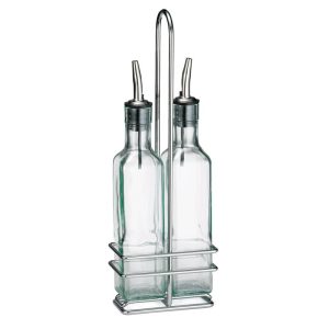 8.5 Oz Bottle Set With Chrome Plated Rack, Prima Collection