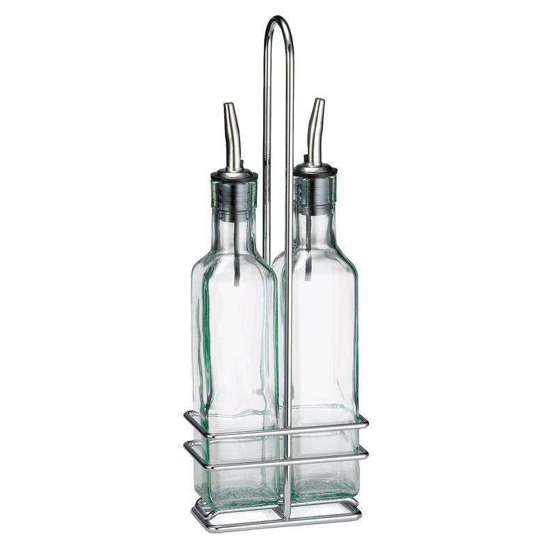 8.5 Oz Bottle Set With Chrome Plated Rack, Prima Collection