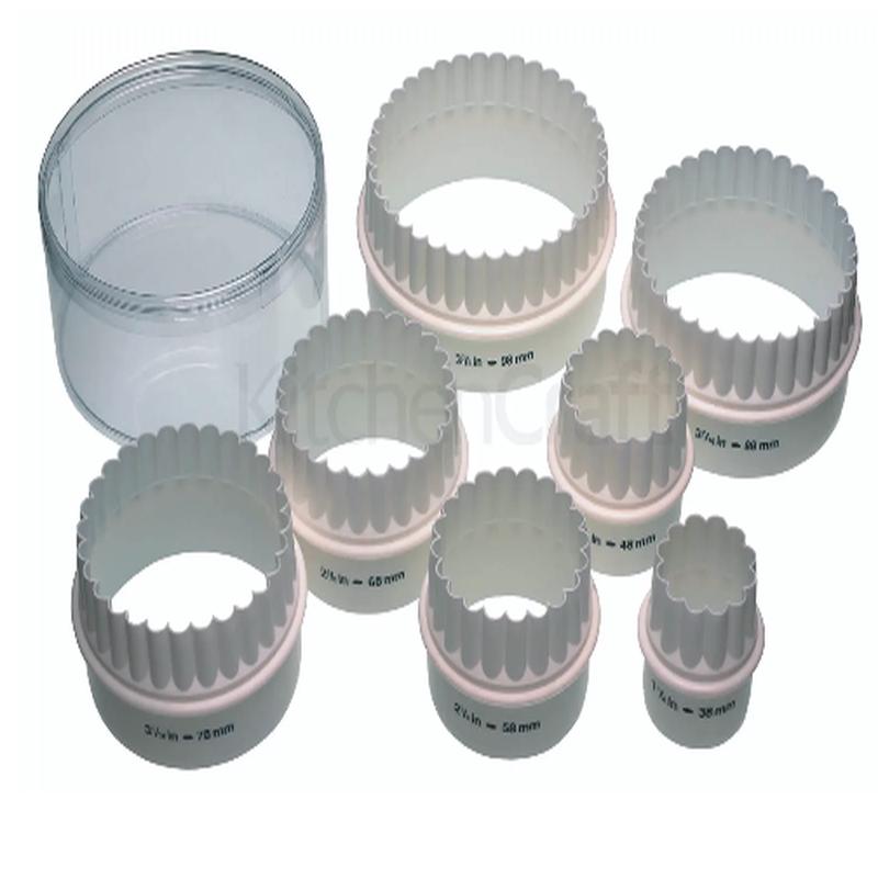 Double Edged Biscuit / Pastry Cutters // Set of Seven Plastic