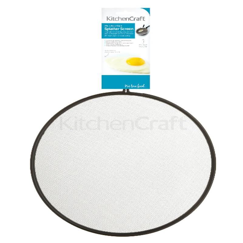 KitchenCraft Black Wire 29cm Non-Stick Splatter Screen